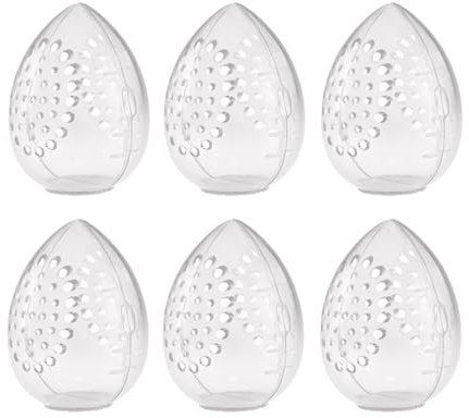 UtySty 6 Pack Makeup Sponge Holder Carring Case Storage Box Clear Hard Container Protector for Cosmetic Make Up Blending Sponges Powder Puff Beauty Egg Blenders Travel Outdoor
