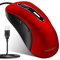 memzuoix Mouse USB con Cavo – Mouse Ottico 1400 DPI, 5 Tasti, Design Ergonomico con Cavo da 1,5m – Per Computer, PC, Mac – Rosso Granata