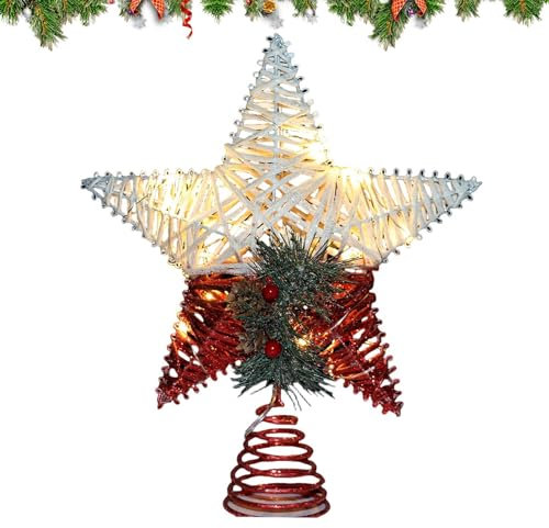 Weihnachtsbaum-Sternspitze,Weihnachtsbaum-Sternspitze | Leuchtende Weihnachtsbaumspitze | Beleuchtete Weihnachtsbaumspitze, Weihnachtsbaumschmuck für die weihnachtliche Heimdekoration
