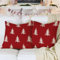 Kissenbezug 45x45 cm Weihnachten 2er Set Kissenbezug Weihnachten Kissenbezüge Winter Weihnachtsbaum Dekokissen Leinen Kissenhüllen Weihnachten für Weihnachten Deko Sofa Schlafzimmer Couch (Rot)