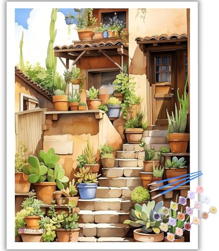 Paysage Peinture Numero Adulte, Paysage Kit de Peinture au Numéro, Coloriage Numerote Pour La Décoration De La Maison (40x50 Cm)