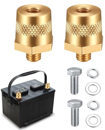 1 Paar M8 batteriepoladapter,Autobatterie batteriepole,Batterieverkabelung batteriepol,Plus und Minus mit Außengewinde M8,Batteriemodifikation batterie pol adapter,mit Edelstahlschrauben.