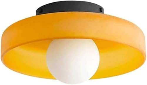 Générique Plafonnier Semi-Encastré Moderne avec Abat-Jour en Verre Orange, Lampe de Plafond LED G9 60W Max, pour Salon, Cuisine, Couloir, ChambreOrange,One Size