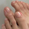 Nude Pink Press on Toe Nails Short Square 24PCS, Natural Fake Toenails with French Tip, Durable ABS Material for Women, Easy to Apply Glossy Jelly Gel Toe Nail Tips