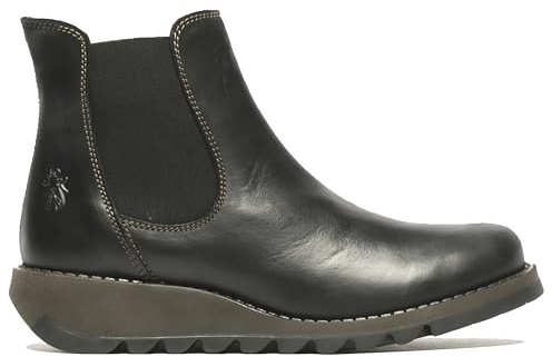 Fly Womens SALV Chelsea Leather Ankle Casual Wedge Heel Boots