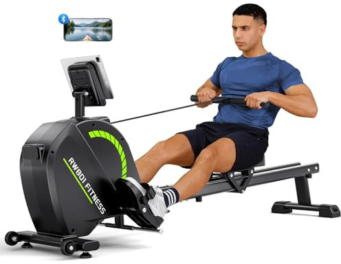 Dripex Magnetisches Rudergerät für Zuhause mit 16 Widerstandsstufen, Rudergerät für Zuhause mit LCD-Monitor & 158 kg Belastbar, Bluetooth-App Kompatibel, Perfekt für Ganzkörpermuskeltraining