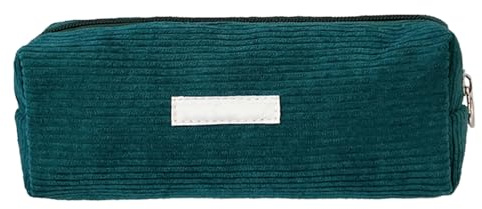 Qurygin Federmäppchen, 21 x 10 cm, einfarbig, große Schreibwarentasche | Kosmetiktasche, Reißverschluss, Mehrzweck-Aufbewahrung für Stifte, Bleistifte, Textmarker, Lippenstift, Parfüm, Armee-grün