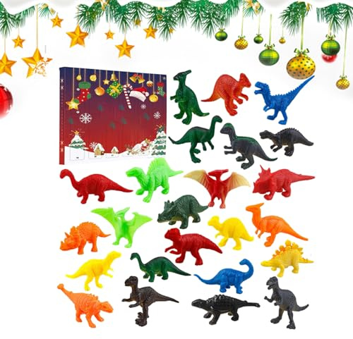 Dinosaurier Adventskalender, Dinosaurier Adventskalender 24 Tage mit Ornamenten, Tierspielzeug für Jugendliche Erwachsene