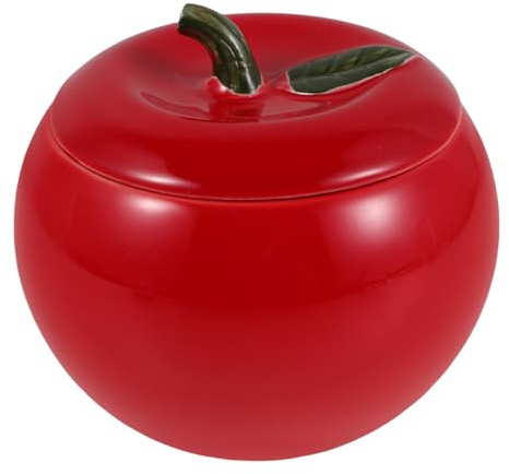 ULTECHNOVO Keramikschüssel mit Deckel Apfelform aus Porzellan als Bonboniere oder Obstschale Geeignet für Suppen Eintöpfe und Desserts