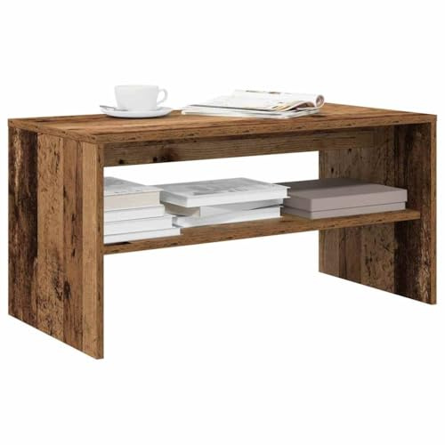 QZZCED TV-Schrank, Sperrholz, antik, multifunktional, mit Regal, moderner Couchtisch für Wohnzimmer, 80 x 40 x 40 cm