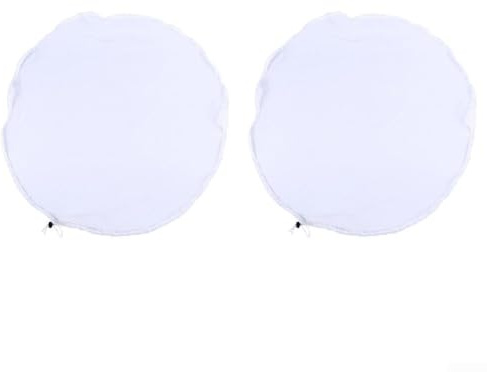 Regentonnennetz, 95 cm, verstellbare Schutzhülle für Wasserspeichertanks, Blatt- und Insektenschutz, Nylon-Netz-Filtersieb für Regentonnen, Weiß, 2 Stück