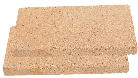 CRAFTHROU Mattoni Refrattari in Argilla Accessori per Riscaldamento Domestico 230x114x20mm 2 Pezzi Mattoni Isolanti Resistenti al Calore per Stufa a Legna e Forno per Caminetto e Barbecue