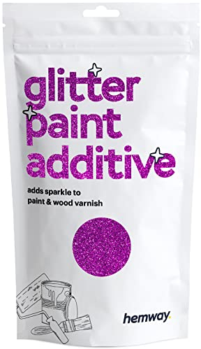 Hemway Glitter Paint Additive - Fuchsia Pink | Metallic Flakes for Adding Sparkle to Paints & Wood Varnish | Add to Emulsion, Acrylic & Latex for Indoor Sparkly Walls | 100 g