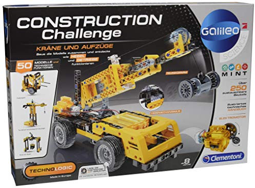 Clementoni 59079 - Construction Challenge - Kräne und Aufzüge, Mehrfarben