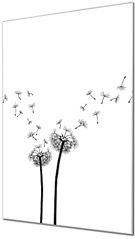 banjado Glas Magnettafel 40x60cm / Magnetwand Glas/Magnetpinnwand als Memoboard Glas/Pinnwand Magnettafel Küche, Büro, Kinderzimmer inkl. 4 Magnete & Montageset - Pusteblume 2