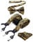 HISDERN Gold Hosenträger und Fliege Set Herren Blumen Paisley Einstecktuch Y Style hosenträger mit 6 Clips Einstellbar für Hochzeit Anzug