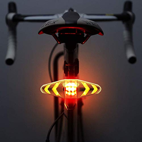 MASO Bicycle Tail Light LED Turn Signal Lights with Remote Control Wireless Rechargeable Multifunction Modes Waterproof for MTB Road Bike