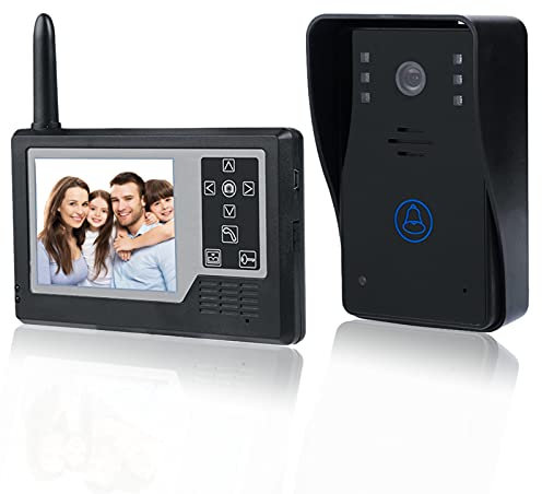 Videocitofono Senza Fili, Videocitofono Smart, Video Citofono, 2,4 GHz Wireless Wave elettromagnetico Schermo TFT a colori da 3,5 pollici Schermata vivavoce/Interfono Bidirezionale(1V1)