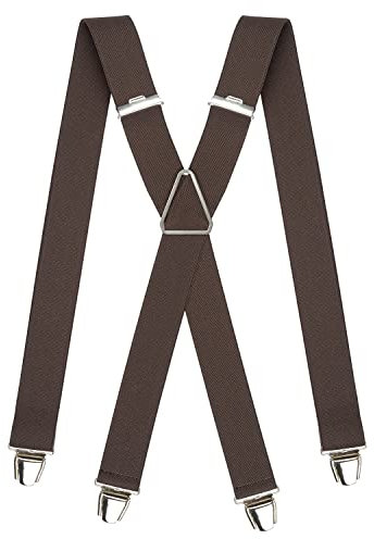 Pierrot Hosenträger für Herren Breit Made in Germany/France - Ultrastarker Gummizug & 4 Extra Starke X-Clips - Verstellbare Länge bis zu 130cm - Garantie auf Lebenszeit