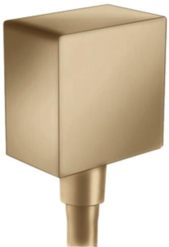 hansgrohe Schlauchanschluss FixFit Square, Wandanschluss mit Rückflussverhinderer, Brushed Bronze