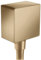 hansgrohe Schlauchanschluss FixFit Square, Wandanschluss mit Rückflussverhinderer, Brushed Bronze