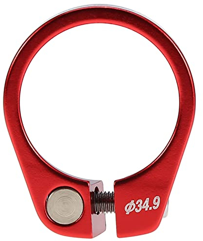 Fahrrad Sattelklemme,34,9 mm Fahrrad Sattelstützenklemme Klemmklemme Aluminiumlegierung Fahrradzubehör Schnellverschluss(rot)