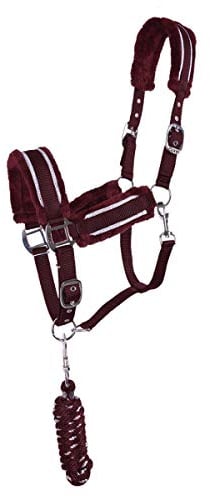 ARBO-INOX Halfterset Halfter-Set Halfter und Strick mit Polsterung 4 Farben (PONY, bordeaux)