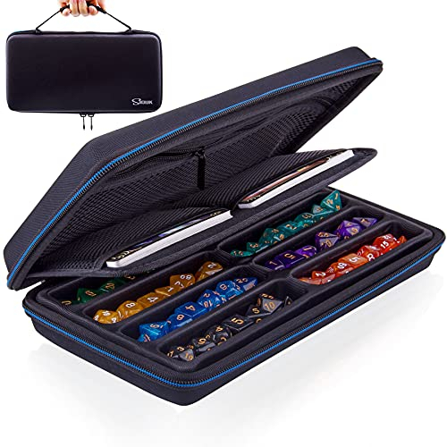 SIQUK Würfeletui kompatibel mit DND Würfel, Tischspiele Würfel Fall und Würfel Rollen Tablett, Würfelschale und Vorratsbehälter Tisch RPG Fall Veranstalter DND Organizer