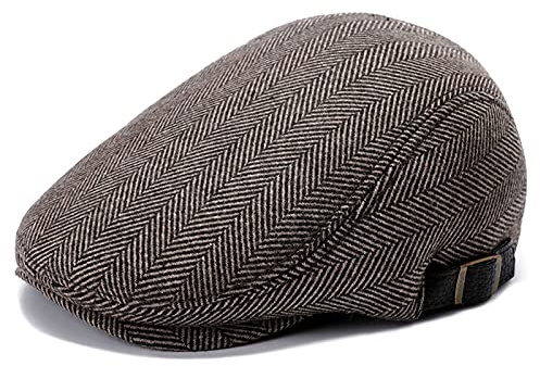 Superora Cappello Berretto da Uomo Piatto con Visiera Regolabile Invernale