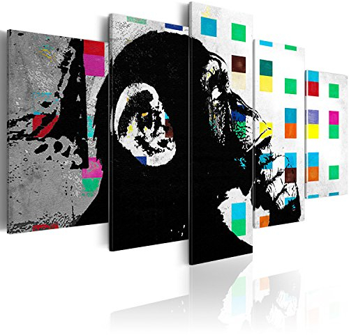 B&D XXL - Akustikbild 225x112 cm Bilder miit Akustikschaumstoff Hochleistungsschallabsorber Schallschutz Leinwandbild XXL 5 tlg Wandbild i-B-0038-b-m