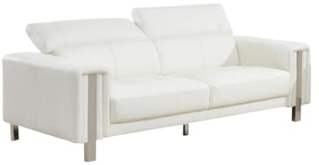 Vente-unique - Sofa ohne Schlafmöglichkeit 3 Maroua - Kunstleder - weiß