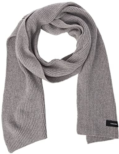 Calvin Klein Herren Daddy Wool Knit Scarf 30X180CM K50K507430 Schals, Grau (Grey Fog), OS