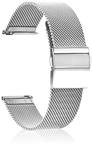 CeiBand 20mm Metal Strap Compatible with Amazfit Active 2/Active/GTS 4/4 Mini/3/2e/2 Mini/2, Stainless Steel Watch Band, Men Women Replacement Bracelet for Amazfit GTR Mini/Bip 3/3 Pro - Silver