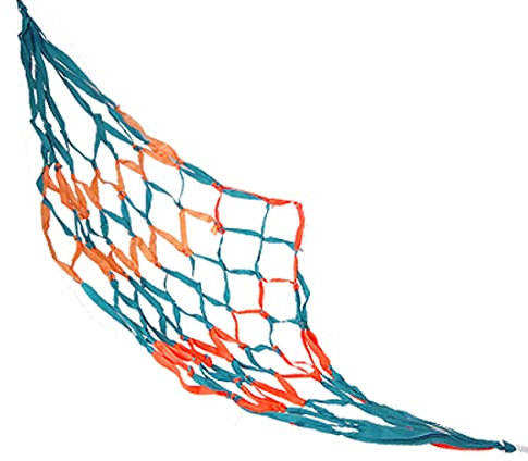 Ruilogod Home Garten Nylon Knoten Hängematte Schlafbett Teal Orange rot