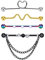 AVYRING 14G Anhänger Industrial Piercing Barbell Opal Helix Cartilage Ohrringe Piercing 38MM Herz W-Form Chirurgenstahl Helix Kette Damen