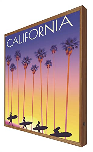 Hintergrundbeleuchtetes Vintage-Schild, California: Reiseserie