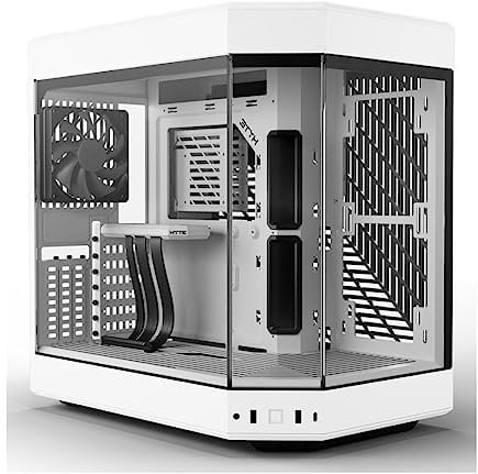 HYTE Y60 Modern Aesthetic Dual Chamber Panoramic Tempered Glass Mid-Tower ATX Computer Gaming Case with PCIE 4.0 Riser Cable Included, Snow White (CS-HYTE-Y60-WW)