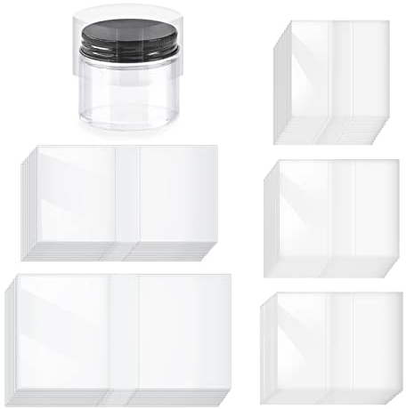 Swpeet 1250Pcs 5 Größen 1,37 1,77 1,96 2,71 3,5 Klar PVC Hitze schrumpfen wickeln Flasche schrumpfen Bands Sortiment Kit, perforierte Flasche schrumpfen Bands