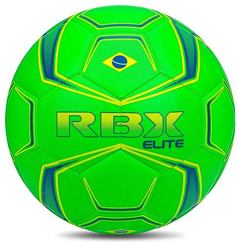 RBX National Team Size 5 Soccer Ball - 32 Panel Soccer Ball with (Brazil Flag Print) Outdoor & Indoor Soccer Ball for Adults & Kids