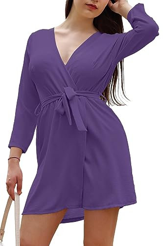 JOPHY & CO. Abito Donna Scollo V (cod. 6508) (S, Viola)