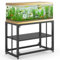 Tocretoare Aquariumständer aus Metall, 92,7 cm L x 47 cm B x 74 cm H, doppellagiges Aufbewahrungsdesign, geeignet für Zuhause und Büro, 299 kg Kapazität, schwarz (Tank nicht im Lieferumfang enthalten)