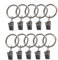 BASIT 10 Stück Gardinenringe Vorhangringe aus Metall mit Metallklammern I Clips Haken I Edelstahl Look I Innendurchmesser ca. 25mm C16
