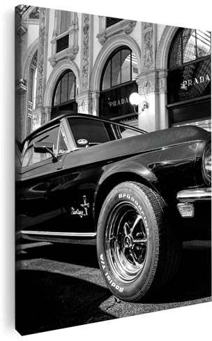 Artmazing | Mustang Bild bunt | Bild Mustang | S-Art Bilder | Mustang Bilder Modern | Coole Wandbilder Wohnzimmer | Wandbild Mustang Deko XXL | Bild Leinwand XXL | buntes Poster für Wand