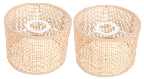 Rattan Lampenschirme 2 Stück Braun für E14/e27 Leuchtmittel