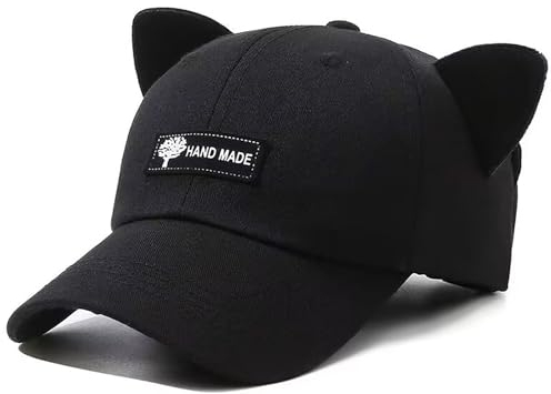 XYIYI Retro Retro Piloten Hut Schwarz Katzenohren Beanie Brille Sonnenbrille Baseballmütze Hip Hop Maske für Damen Herren