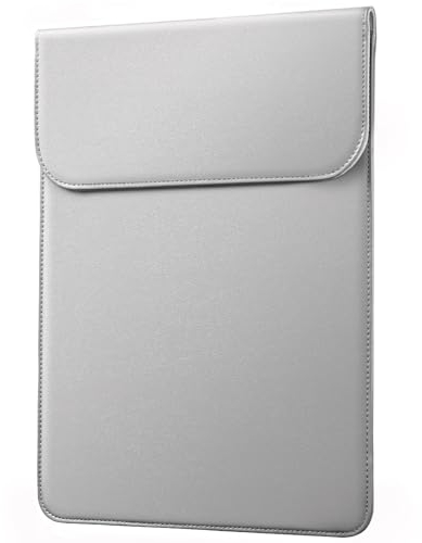 JETech Dünn Laptoptasche Hülle für MacBook Air 13 Zoll (M4/M3/M2) 2022-2025, MacBook Pro 13 Zoll (M2/M1) 2016-2022, PU Ledertasche (Grau)