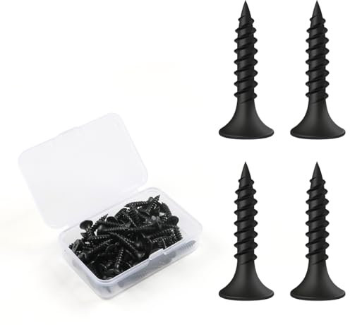 BOUMVID Vis Placo à Fixation Rapide M3.5 x 20 mm, 50 Pièces Vis Phosphatées Pour Plaque de Plâtre Sur Profilé en Acier Pour Cloisons Sèches, Vis Noires Tête en Trompette Pour Cloisons Sèches