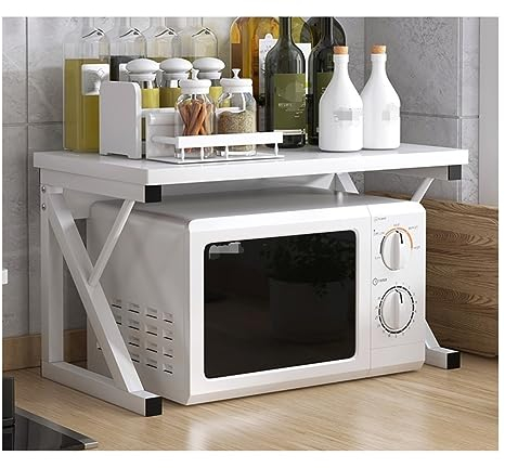 Genérico Soporte para microondas Rejilla para Horno microondas Rejilla para Horno microondas de 2 Niveles Placa Marco de Acero Soporte para microondas Rejilla para Cocina Rejilla para condi