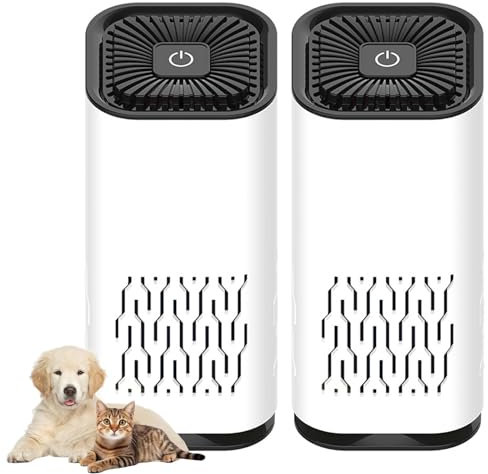 Pet Air Purifier-Pet Air Purifier 2.0, Pet Air Purifiers For Home Pee Smell,Mini Portable 360°Car Filter Purifier,AirCleaner For Smoke Dust Pollen Pets Hair Odor (2, White)