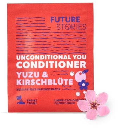 Future Stories Conditioner Pulver - sanfte Haarspülung mit Aloe Vera, vegan - 1 Sachet (1x 20 g à 260 ml), Yuzu, Kirschblüte